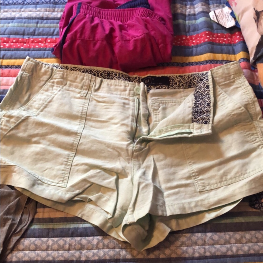 Mint green Gap linen shorts